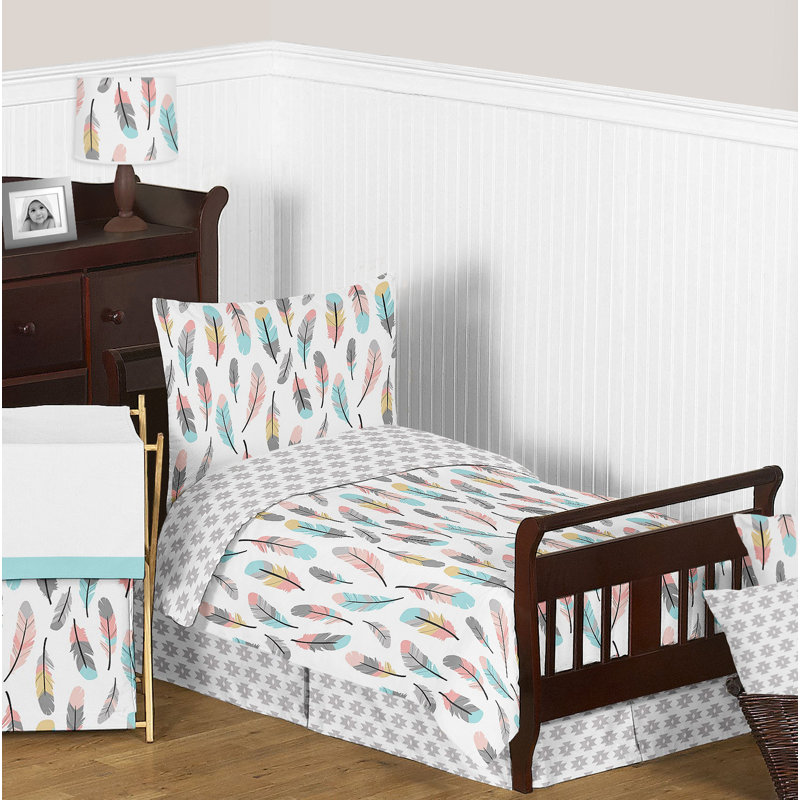 Sweet Jojo Designs Feather 5 Piece Toddler Bedding Set & Reviews Wayfair